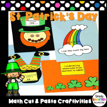 Preview of St. Patrick's Day Themed Cut and Paste Math Crafts
