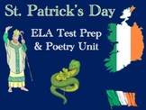 St. Patrick's Day Themed High School ELA Test Prep & Poetry Unit