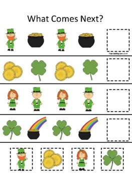 St. Patrick's Day Themed What Comes Next Preschool Educational