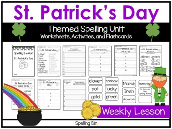 Preview of St. Patrick's Day Themed Words Single Week Supplemental Spelling Unit Activities