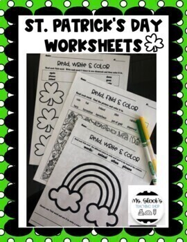 Preview of March Madness -St. Patrick's Day worksheets and writing organizers