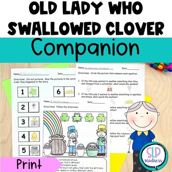 Preview of St. Patrick's Day There Was an Old Lady Who Swallowed a Clover Book Companion