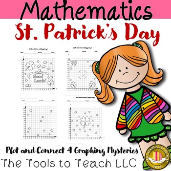 Preview of St Patrick's Day 4 Graphing Plot Coordinates Worksheets No Prep