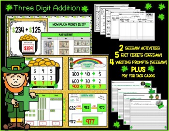 Preview of St. Patrick's Day 2 SEESAW Activities: Different Ways to ADD/MONEY/EXIT TICKETS