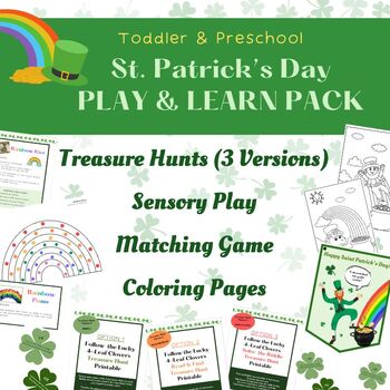 Preview of St Patrick's Day - Toddler & Preschool - Play & Learn Activity Packet