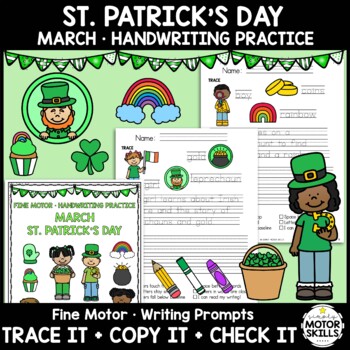 Preview of St. Patrick's Day • Trace Copy Check Sentences • Handwriting • March