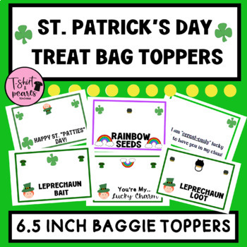 Preview of St. Patrick's Day Treat Bag Toppers | Labels | March