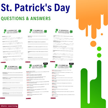 Preview of St. Patrick's Day Trivia Challenge: Question and Answer Worksheet