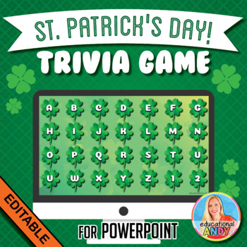 Preview of St. Patrick's Day Trivia Game! Fun Classroom Activity {EDITABLE}