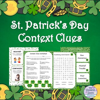 Preview of St. Patrick's Day Upper Elementary Vocabulary Context Clues Activities