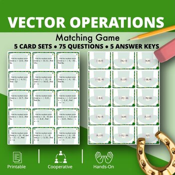 Preview of St. Patrick's Day: Vector Operations Matching Games