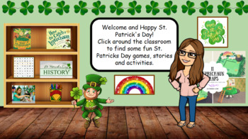 Preview of St. Patrick's Day Virtual Bitmoji Classroom