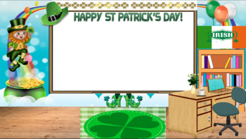 Preview of St. Patrick's Day Virtual Classroom Background (non-editable)