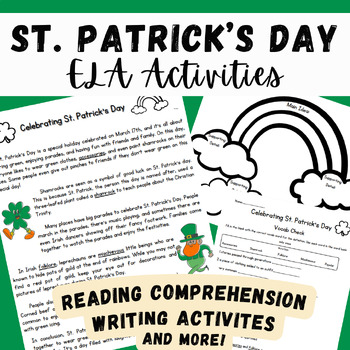Preview of St. Patrick's Day: Vocab, Comprehension, Main Idea & Details, & Writing Activity