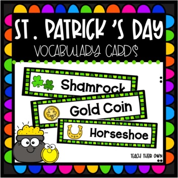 Preview of FREEBIE!! St. Patrick's Day Vocabulary Cards