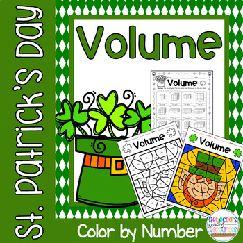 Preview of St. Patrick's Day Finding Volume Using Unit Cubes Color by Number