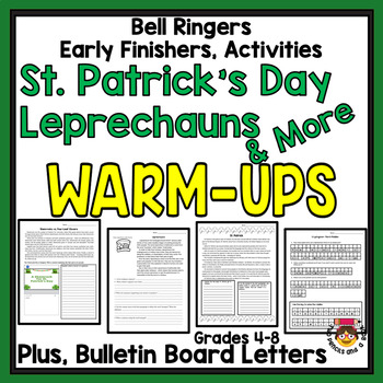 Preview of St. Patrick's Day Warm-Ups Reading Comprehension & Writing Warm-Ups Morning Work