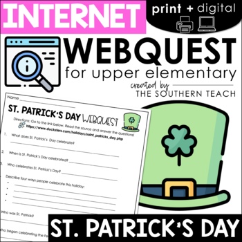 Preview of St. Patrick's Day WebQuest - Internet Scavenger Hunt Activity