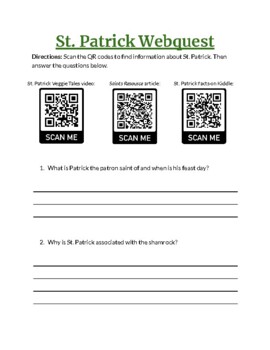 Preview of St. Patrick's Day Webquest