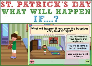 Preview of St. Patrick's Day: What Will Happen If...? Boom Cards