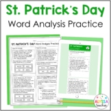 St. Patrick's Day Word Analysis Worksheets (SOL 4.4 and 4.