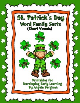 Preview of St. Patrick's Day ~ Word Family Sorts (Short Vowels)