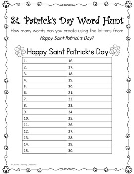 18 Words To Learn For St. Patrick's Day