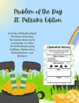 Preview of St. Patrick's Day Word Problem Bundle