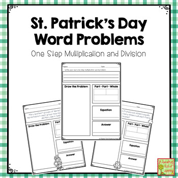 Preview of St. Patrick's Day Word Problems: Multiplication and Division