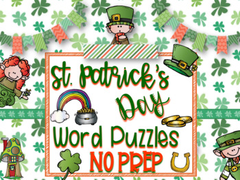 Preview of St. Patrick's Day Word Puzzles Bundle-NO PREP!