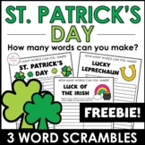 St. Patrick's Day Word Scramble Freebie! How many words ca