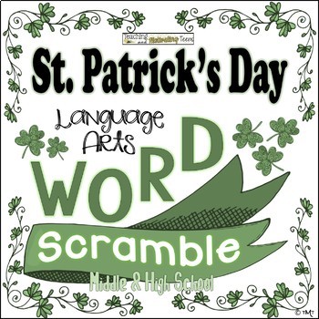 Preview of St. Patrick's Day Word Scramble Middle & High School Language Arts