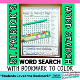St. Patrick's Day Word Search | Bookmark to Color : Early 