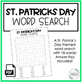 St Patrick's Day Word Search | For All Classes | March Fun