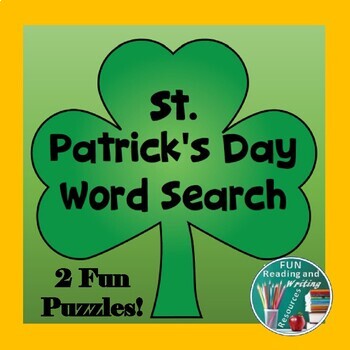 Preview of St. Patricks Day Word Search Puzzles Print and Digital Easel Activity