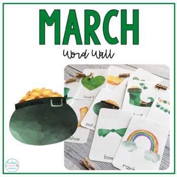 Preview of St. Patrick's Day Montessori Inspired Word Wall Vocabulary Cards
