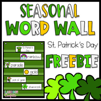 Preview of St Patrick's Day Word Wall Freebie