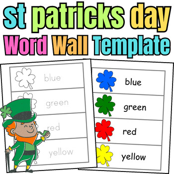 Preview of St. Patrick's Day Word Wall Promots - Word Wall Tracing Word & Coloring Template