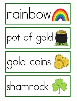 Preview of St. Patrick's Day Word Wall Vocabulary Cards