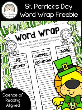 Preview of St. Patrick's Day Word Wrap | Phonics Word Work | Science of Reading Aligned