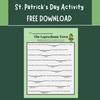 Preview of St. Patrick's Day Worksheet Activity FREE Printable
