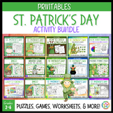 St. Patrick's Day Worksheet Bundle, I Spy, Bingo & More