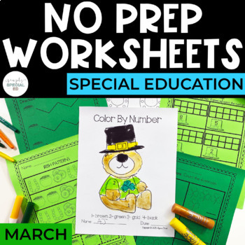 Preview of St. Patrick's Day Worksheets | Basic Skills | No Prep Pack | Special Education