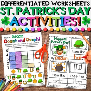 Preview of St. Patrick's Day Worksheets - Math, Writing, Reading & Fun Coloring Activities