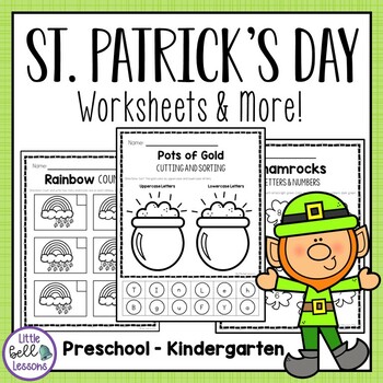 Preview of St. Patrick's Day Worksheets and Activities for Preschool - Kindergarten