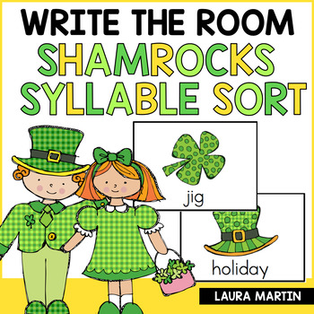 Preview of St. Patrick's Day Write the Room - Syllable Sort FREEBIE - Syllables Activity