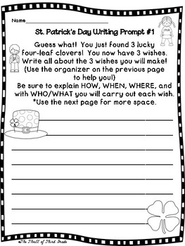 St. Patrick's Day Writing by The Thrill of Third Grade | TpT