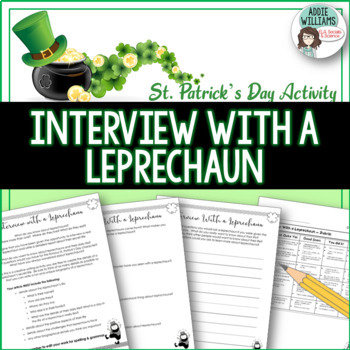 Preview of St. Patrick's Day Writing Activity - Interview With a Leprechaun