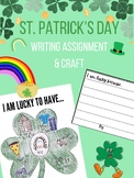 St. Patrick's Day Writing Assignment & Craft, Coloring Pag