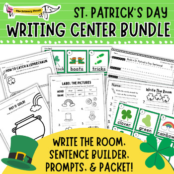Preview of St. Patrick's Day Writing Center Bundle Pack! | LOW-PREP March Centers & Prompts